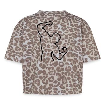 bodybuilding - T-shirt boxy femme léopard premium - Leopard print - Dos - AI Model Female 172 dark (172cm)
