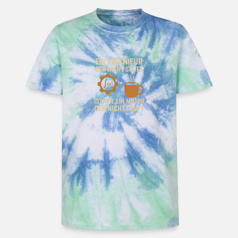 Ingenieur Humor Kaffee Motor - Unisex Premium Tie Dye T-Shirt - Spiralblau