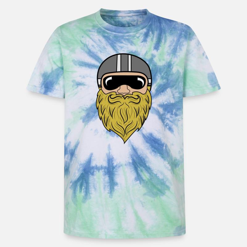 Bart Ziegenbart Bartfrisur Schnurrbart Bartträger - Unisex Premium Tie Dye T-Shirt - Spiralblau