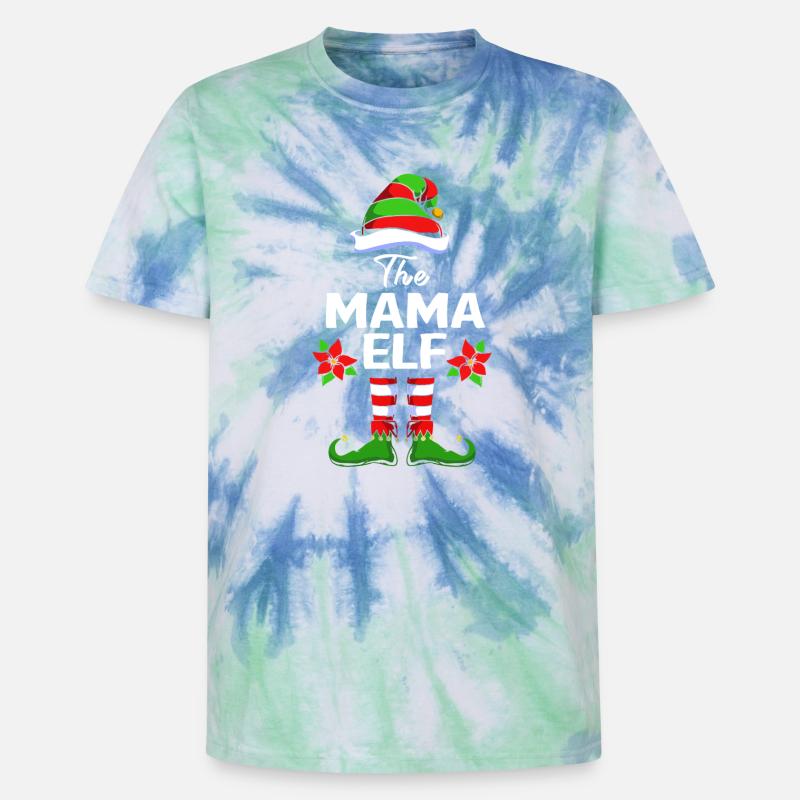 Elfe Elf Weihnachtsgeschenk Mutter Mama - Unisex Premium Tie Dye T-Shirt - Spiralblau