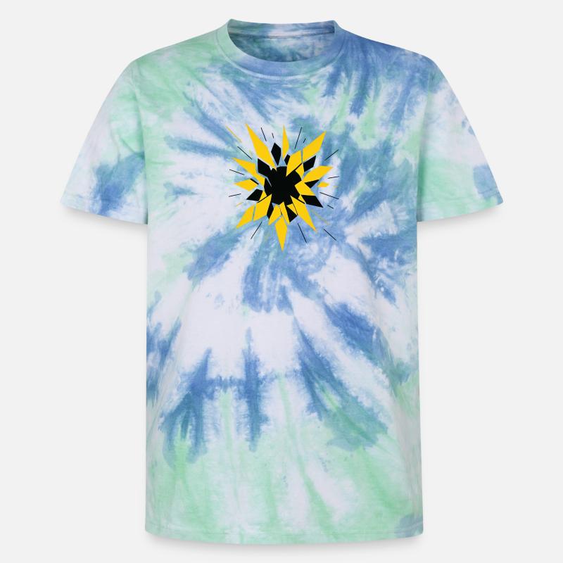 Radioactive Fragmentation – Physik Design - Unisex Premium Tie Dye T-Shirt - Spiralblau
