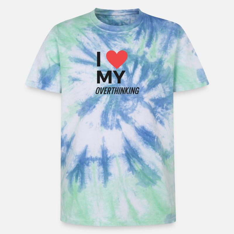 I Love My Overthinking - Unisex Premium Tie-Dye T-Shirt - Blue Spiral