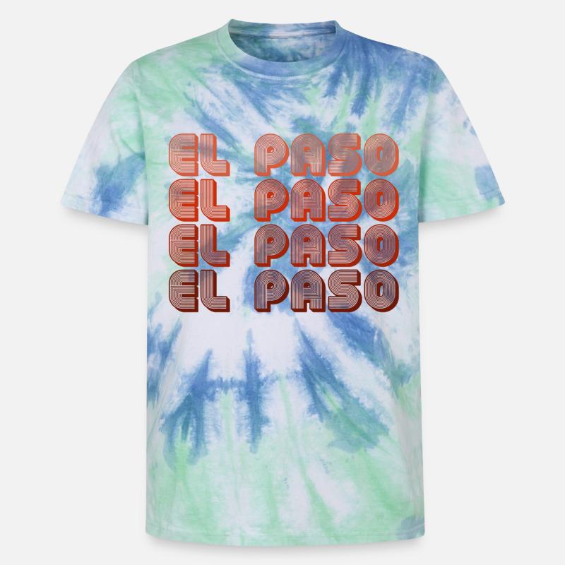 El Paso Gradient Retro Muster - Unisex Premium Tie Dye T-Shirt - Spiralblau