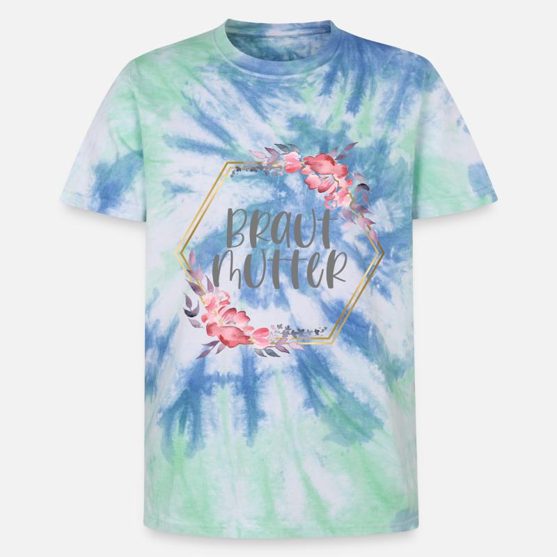 Brautmutter Verlobung Boho Team Bride Geschenk - Unisex Premium Tie Dye T-Shirt - Spiralblau