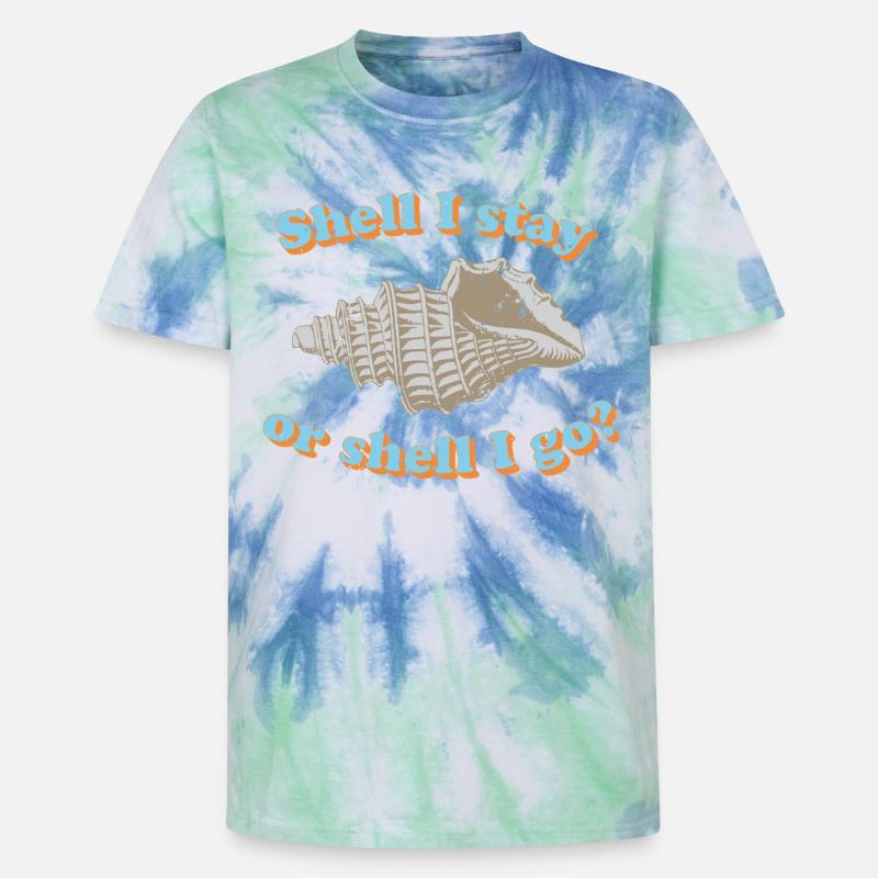 Muschel oder gehen? - Unisex Premium Tie Dye T-Shirt - Spiralblau