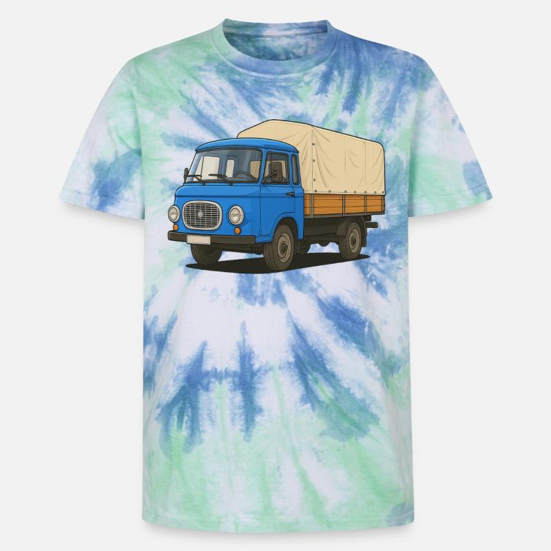 Plateau Est - T-shirt tie-dye premium unisexe - bleu spirale