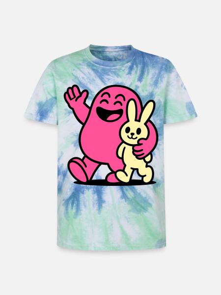 Heureux amis ! - T-shirt tie-dye premium unisexe - bleu spirale