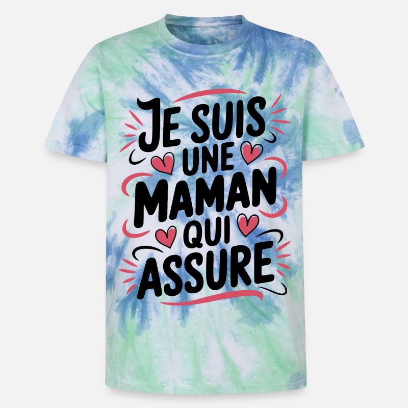 Ich bin eine Mutter, die versichert - Unisex Premium Tie Dye T-Shirt - Spiralblau