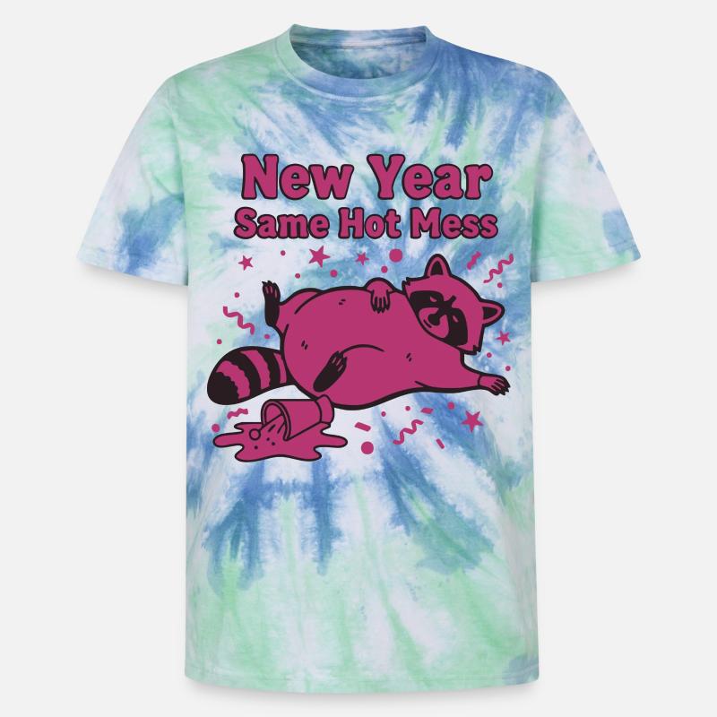 Neujahr Same Hot Mess Celebration 2025 - Unisex Premium Tie Dye T-Shirt - Spiralblau