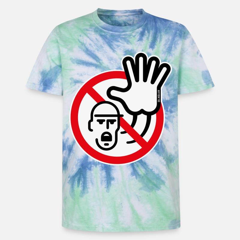 Warnzeichen / Warnung / Verbot (Symbol / 3C) - Unisex Premium Tie Dye T-Shirt - Spiralblau