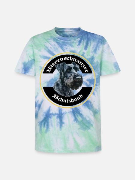 Riesenschnauzer Schutzhund IGP Motiv - Unisex Premium Tie Dye T-Shirt - Spiralblau