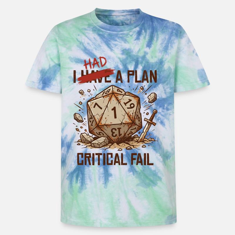 Échec critique – J’avais un plan cube - T-shirt tie-dye premium unisexe - bleu spirale