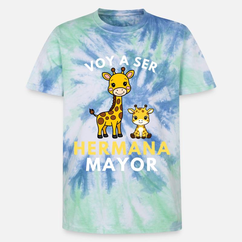 Ich werde eine große Schwester - Unisex Premium Tie Dye T-Shirt - Spiralblau