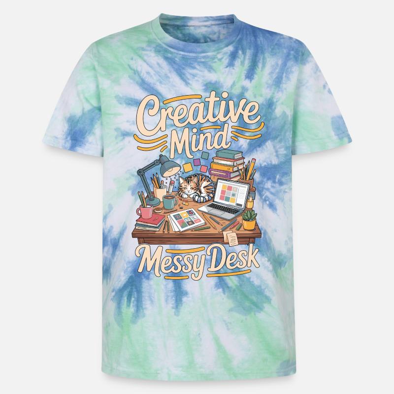 Graphic Designer Creative Mind Visual Designer - T-shirt tie-dye premium unisexe - bleu spirale