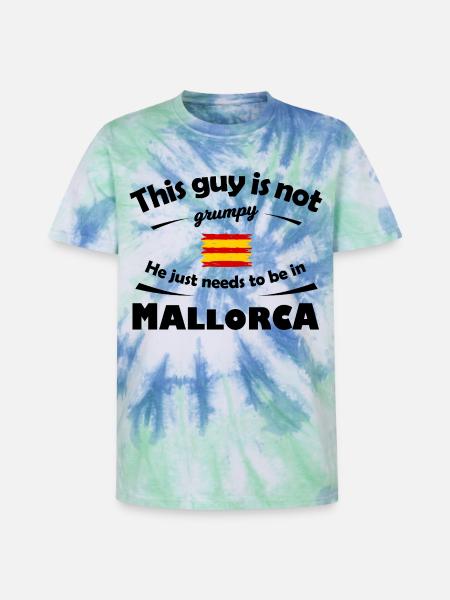 Brushed Spanish Mallorca Flag Stripes - Unisex Premium Tie-Dye T-Shirt - Blue Spiral