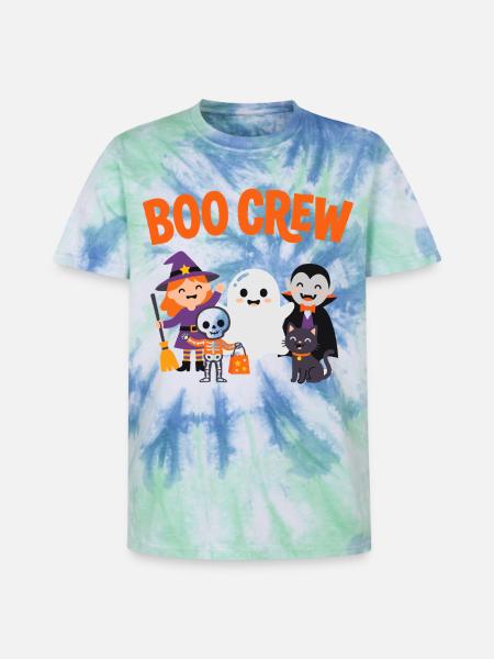 Boo Crew Halloween-Freunde - Unisex Premium Tie Dye T-Shirt - Spiralblau
