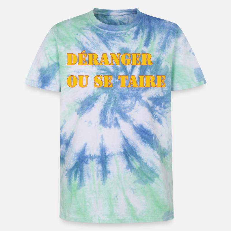 STÖREN ODER SCHWEIGEN. - Unisex Premium Tie Dye T-Shirt - Spiralblau
