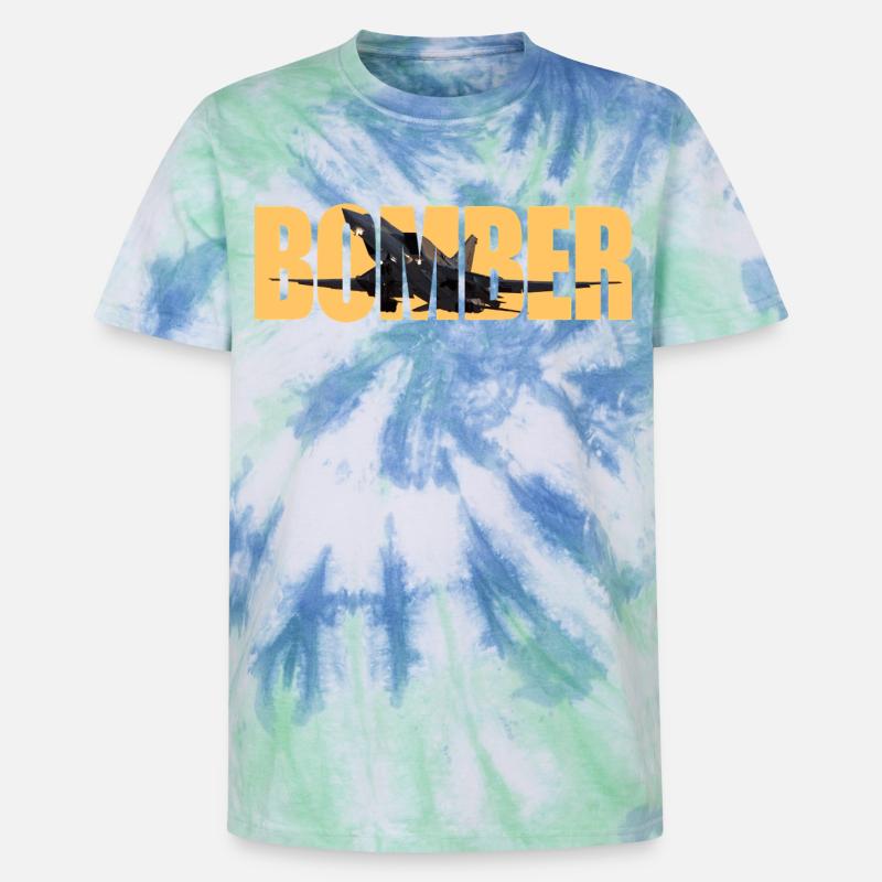 Bomber Tu-22 M3 - Unisex Premium Tie-Dye T-Shirt - Blue Spiral