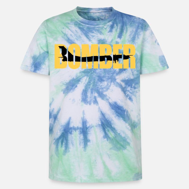 Blouson aviateur Tu-95 - T-shirt tie-dye premium unisexe - bleu spirale