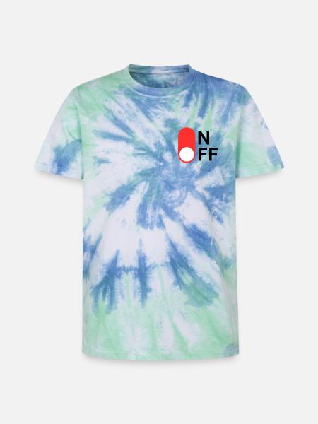 ON/OFF mode - Unisex Premium Tie-Dye T-Shirt - Blue Spiral
