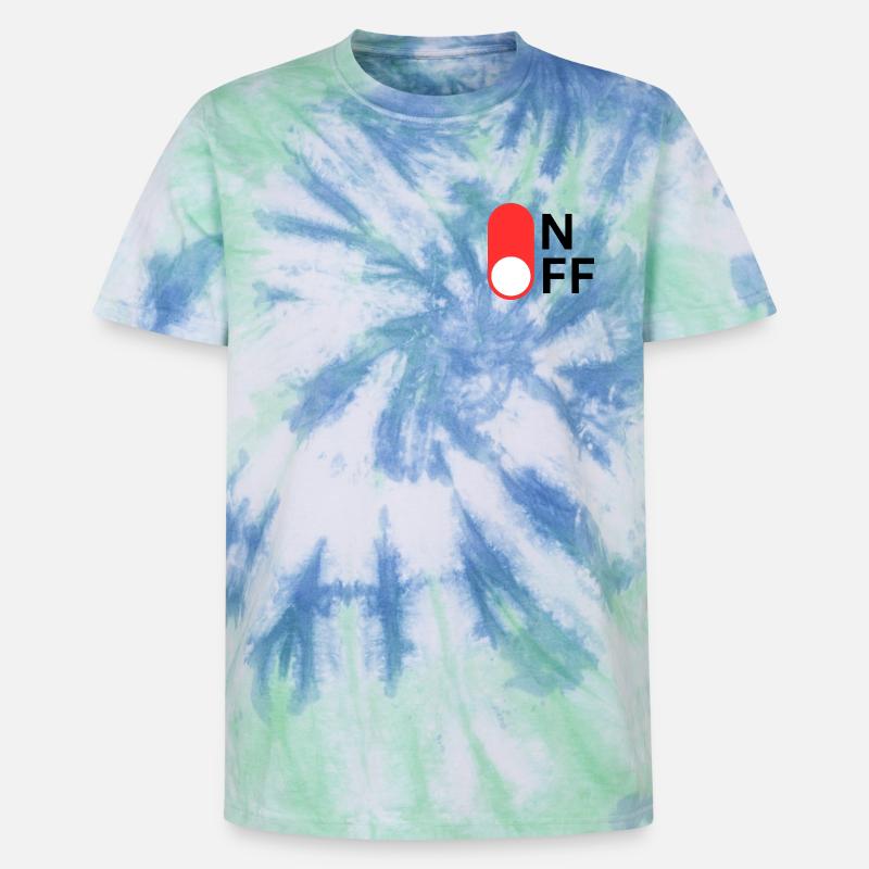 Mode ON/OFF - T-shirt tie-dye premium unisexe - bleu spirale
