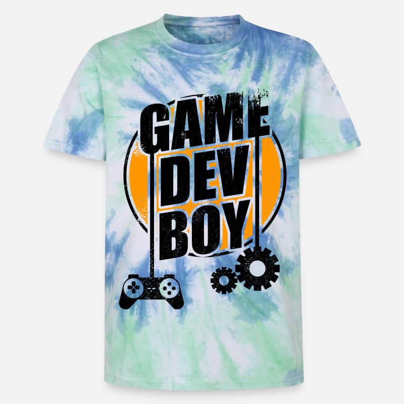 Game Dev Junge - Unisex Premium Tie Dye T-Shirt - Spiralblau