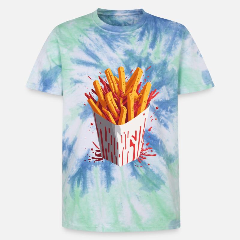 Explosive Chips - Unisex Premium Tie-Dye T-Shirt - Blue Spiral