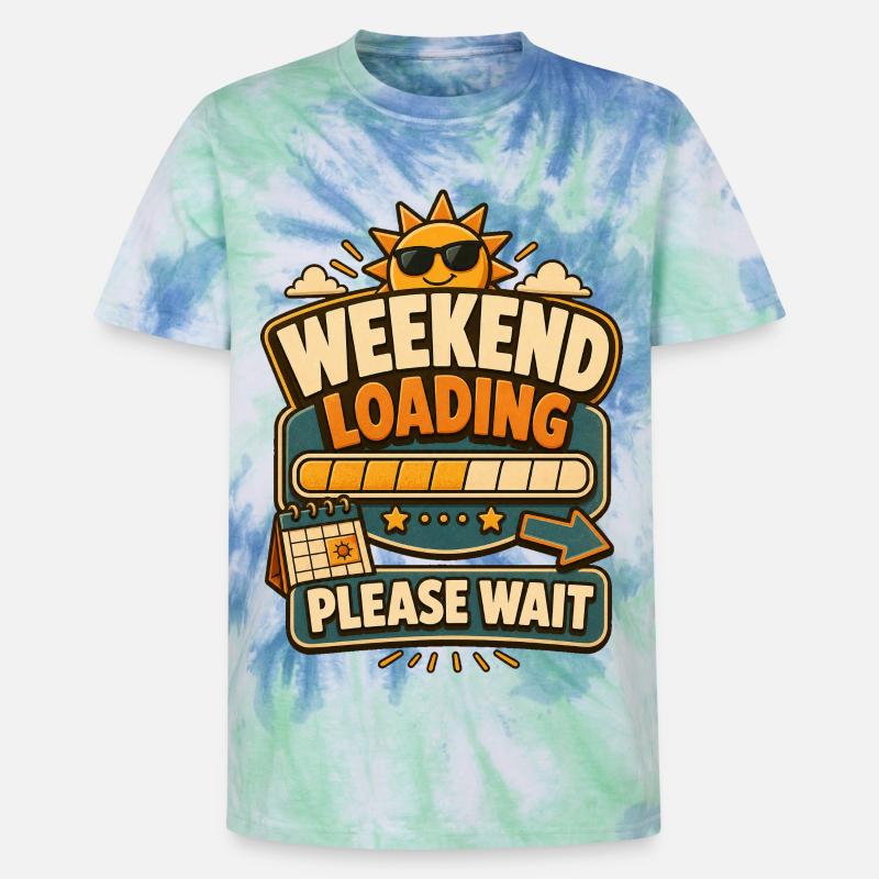 Weekend Loading Please Wait - Unisex Premium Tie Dye T-Shirt - Spiralblau