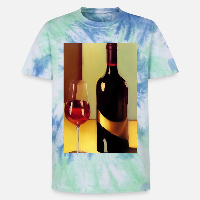 Wein Trinker - Unisex Premium Tie Dye T-Shirt - Spiralblau