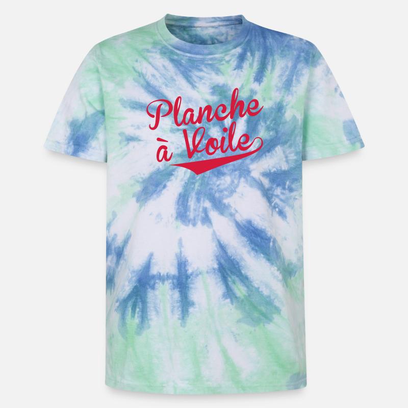 Windsurfen / Windsurfer / Windsurf / Windsurfing - Unisex Premium Tie Dye T-Shirt - Spiralblau
