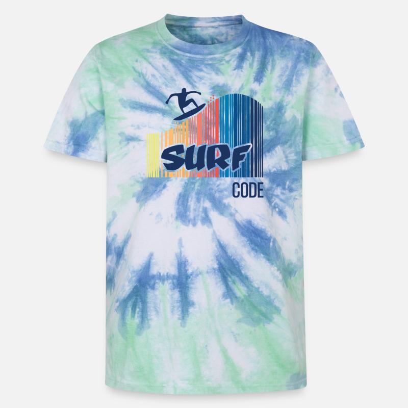 Surf Code - T-shirt tie-dye premium unisexe - bleu spirale