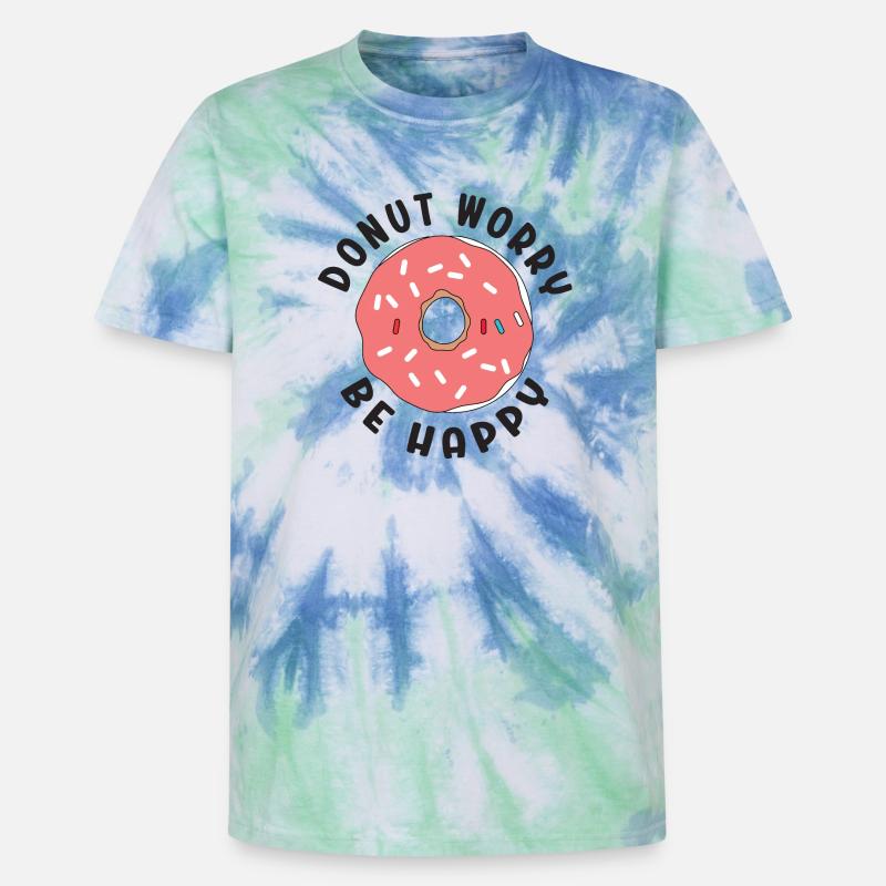 Donut Sorge Sei glücklich - Unisex Premium Tie Dye T-Shirt - Spiralblau