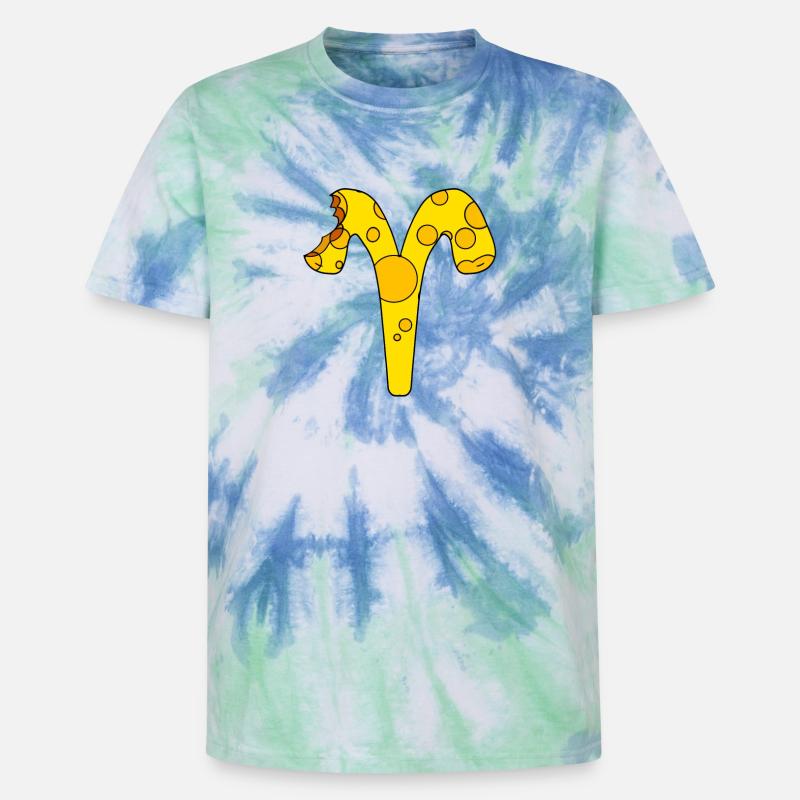 Sternzeichen Widder - Unisex Premium Tie Dye T-Shirt - Spiralblau