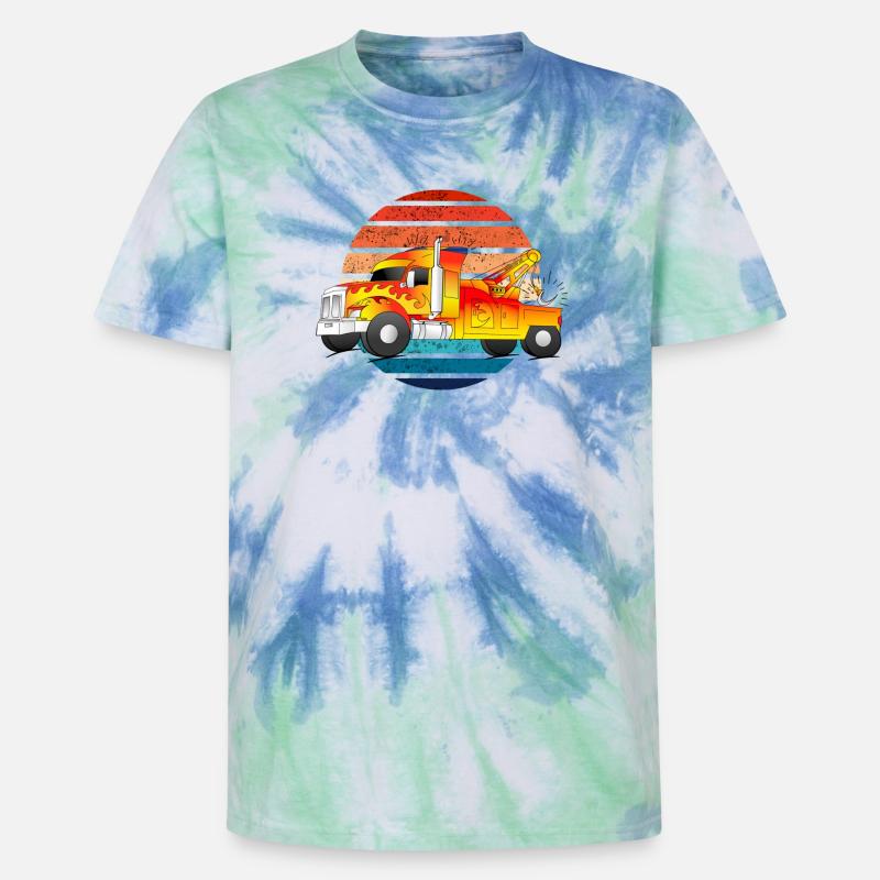 Abschleppwagen Abschleppdienst Abschlepper LKW - Unisex Premium Tie Dye T-Shirt - Spiralblau