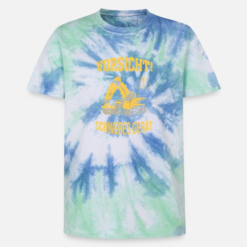 Bagger Baggerfahrer Baugeräteführer Schweres Gerät - Unisex Premium Tie Dye T-Shirt - Spiralblau