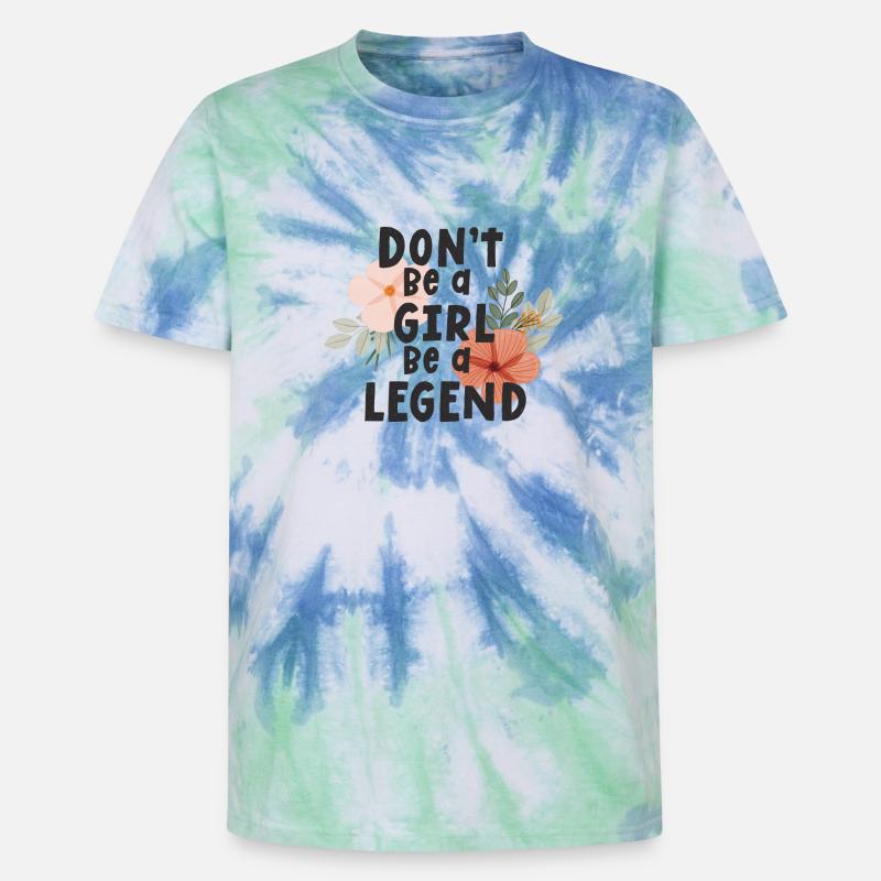 Sei kein Mädchen, sei eine Legende - Unisex Premium Tie Dye T-Shirt - Spiralblau