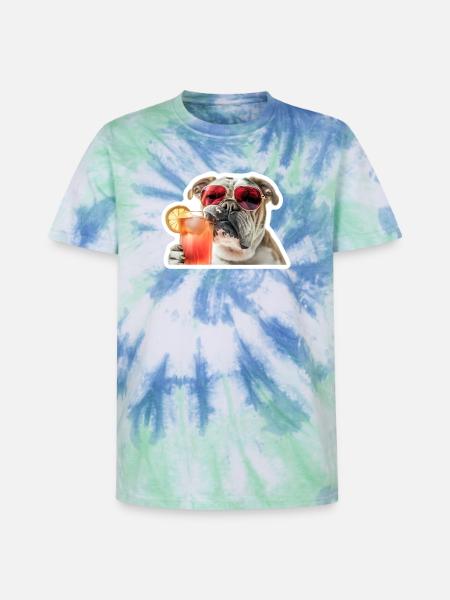 bully drinking cocktail - Unisex Premium Tie-Dye T-Shirt - Blue Spiral