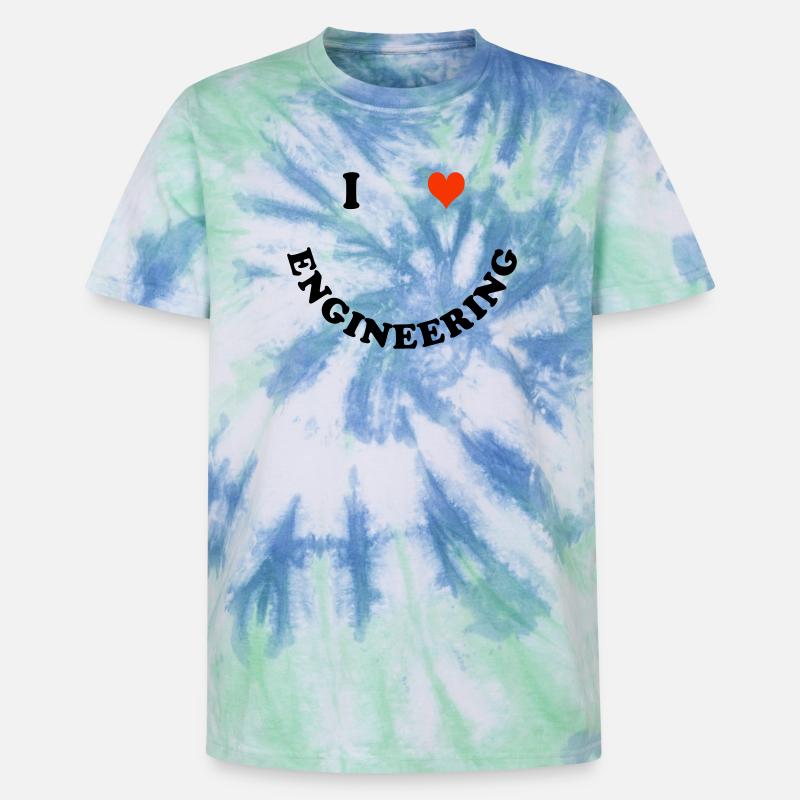 Engineer - Unisex Premium Tie-Dye T-Shirt - Blue Spiral