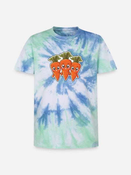 Karla, Kalle and Kim – The Carrot Friends - Unisex Premium Tie-Dye T-Shirt - Blue Spiral