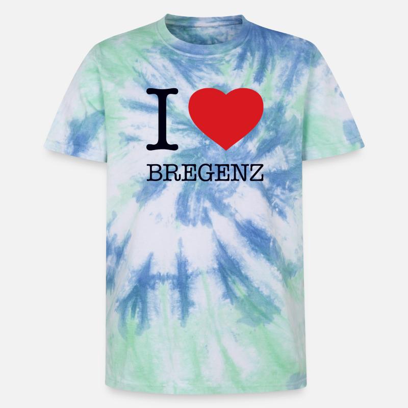 J’ADORE BREGENZ - T-shirt tie-dye premium unisexe - bleu spirale