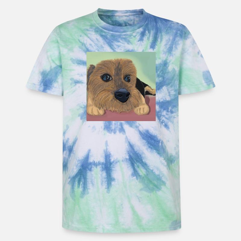 Hundeaugen oder Liebesreflex - Unisex Premium Tie Dye T-Shirt - Spiralblau
