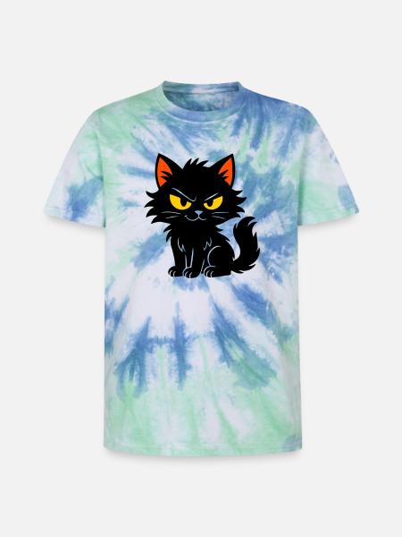 Chaton doux - T-shirt tie-dye premium unisexe - bleu spirale