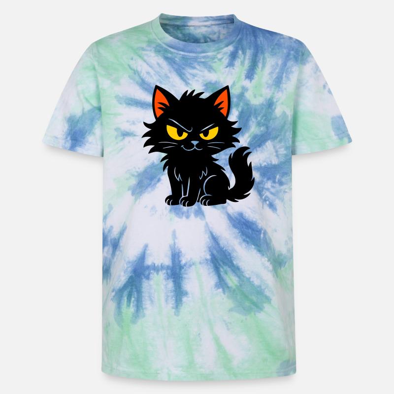 Chaton doux - T-shirt tie-dye premium unisexe - bleu spirale