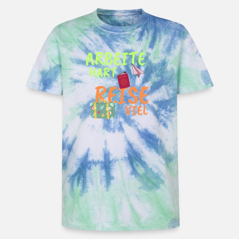 Arbeitehart - Unisex Premium Tie Dye T-Shirt - Spiralblau