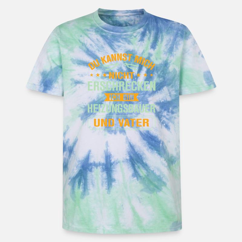 Heating Engineer Heating Construction Plumber Plumber - Unisex Premium Tie-Dye T-Shirt - Blue Spiral