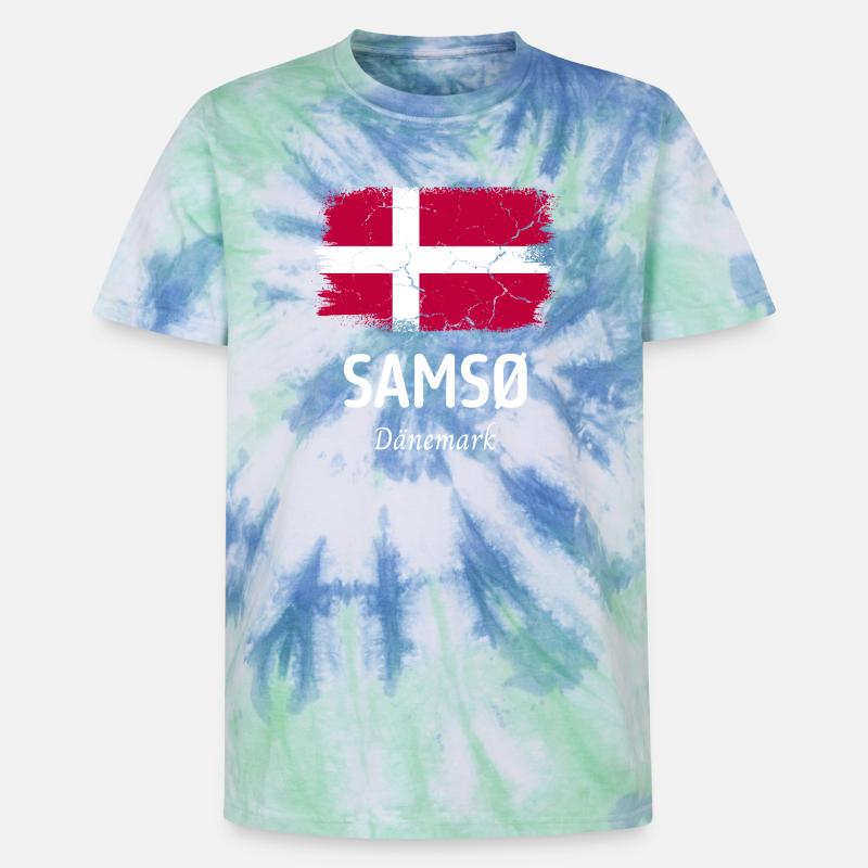 Samso - Unisex Premium Tie-Dye T-Shirt - Blue Spiral
