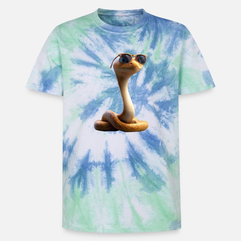 Schlange Python Kobra Klapperschlange Schlangen - Unisex Premium Tie Dye T-Shirt - Spiralblau