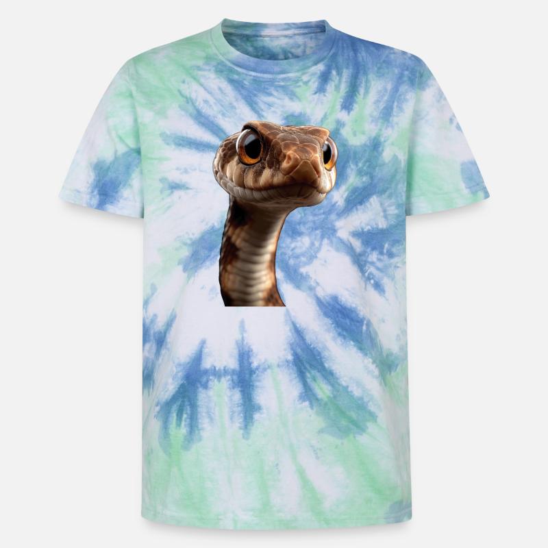Schlange Python Kobra Klapperschlange Schlangen - Unisex Premium Tie Dye T-Shirt - Spiralblau