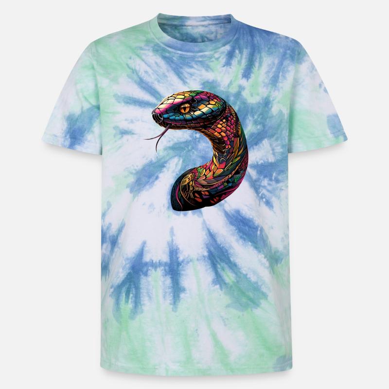 snake, python, cobra, rattlesnake, snakes - Unisex Premium Tie-Dye T-Shirt - Blue Spiral