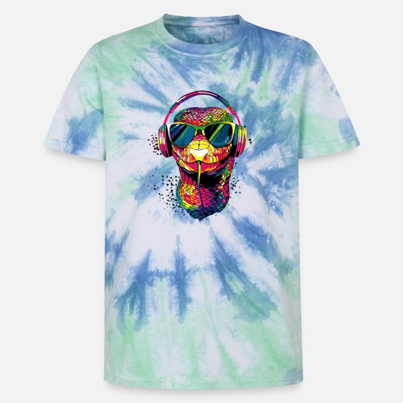 snake, python, cobra, rattlesnake, snakes - Unisex Premium Tie-Dye T-Shirt - Blue Spiral